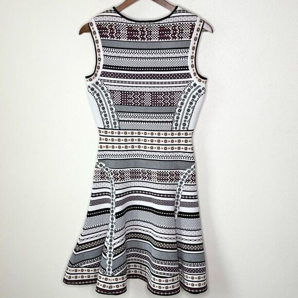 Diane Von Furstenberg DVF ELEANOR Jacquard A Line Dress Banded Dot - Women’s US - Picture 3 of 12